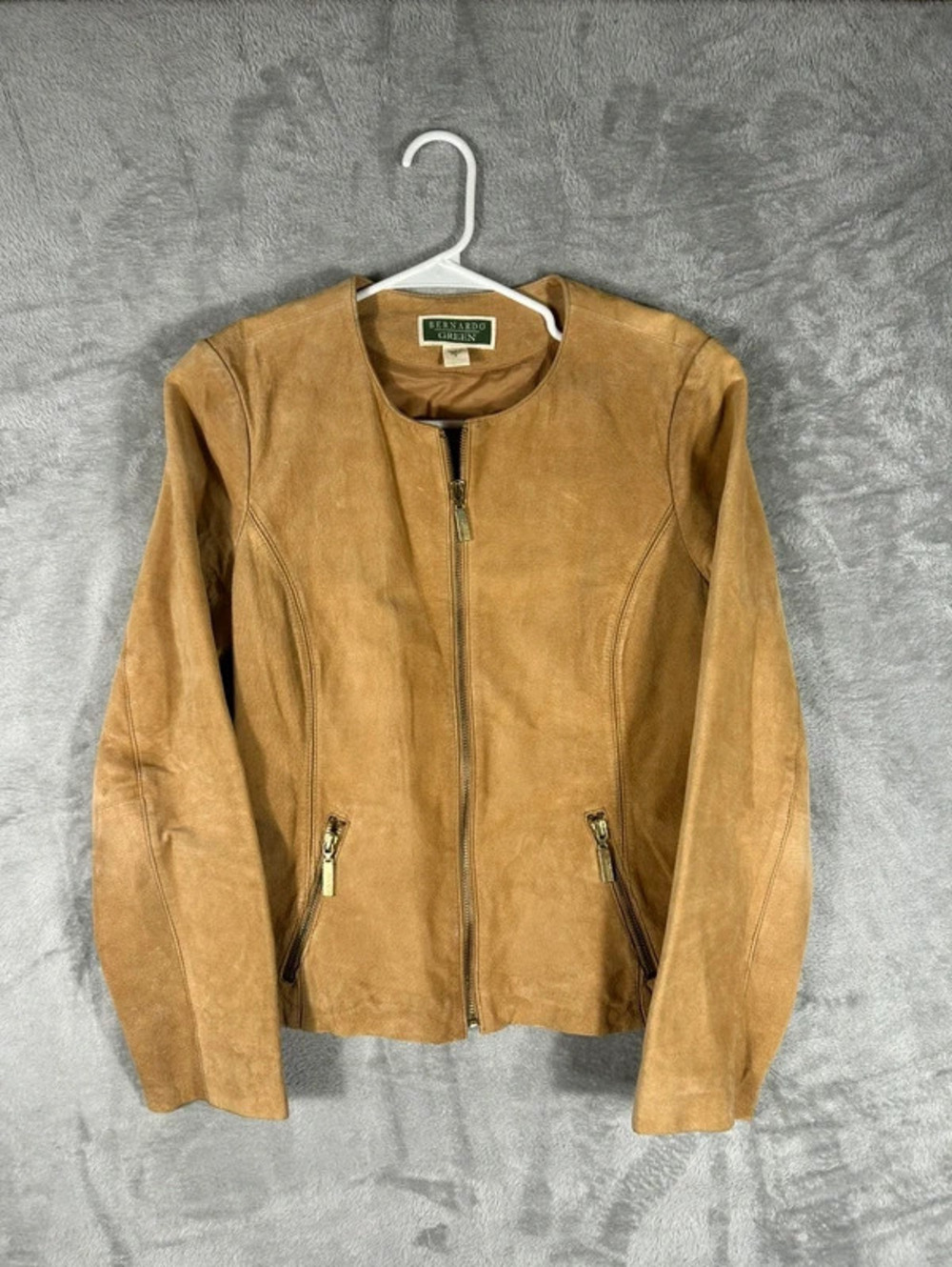 bernardo green genuine leather jacket size L